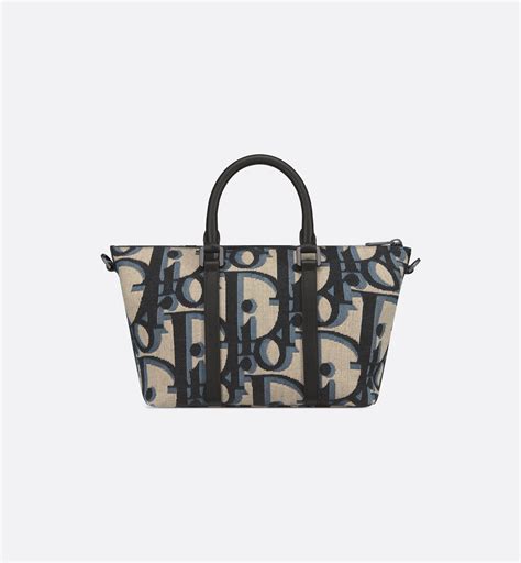 Weekender 25 Beige and Black Maxi Dior Oblique Jacquard 